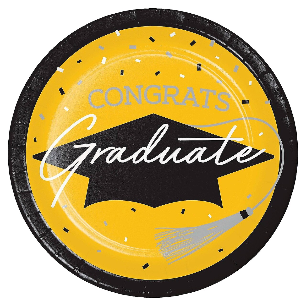 Creative Converting School Spirit Yellow Graduation Dinner Plates 54ct